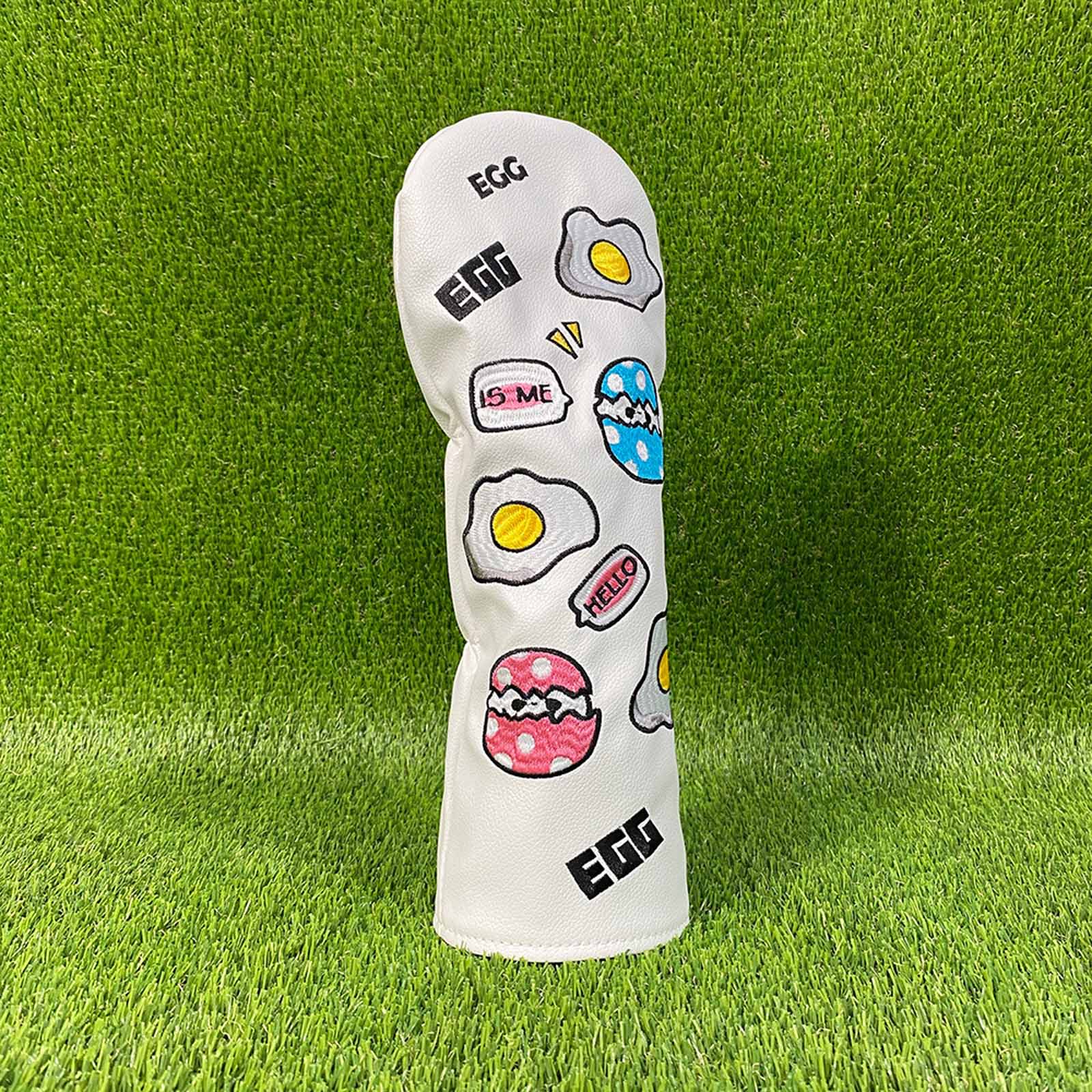 만화 계란 자수 골프 클럽 헤드 커버 벨벳 안감 PU  - Embroidery Egg 리뷰 및 가격