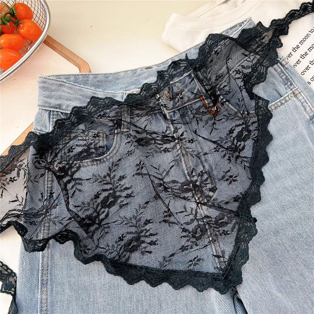 소프트 Y2K 삼각형 앞치마 꽃 자수 레이스 하프 스커 - Embroidery Apron 리뷰 및 가격
