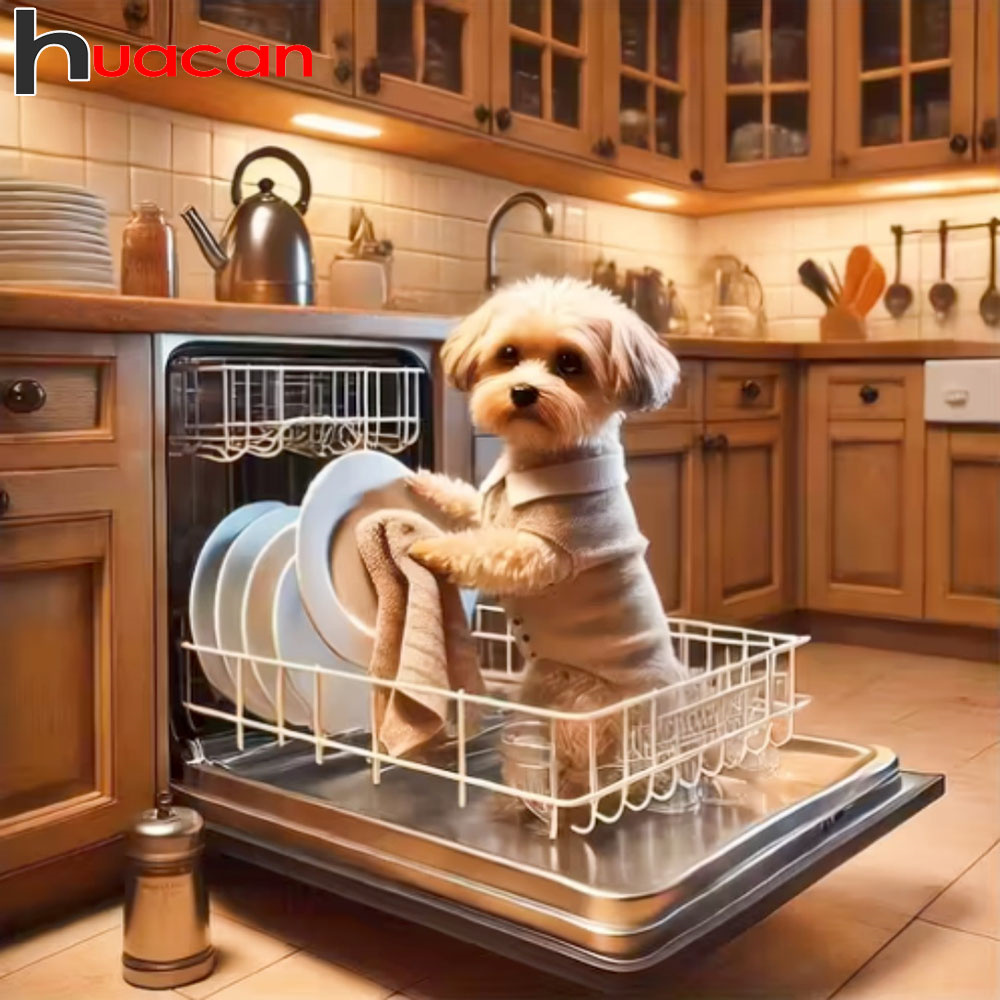 화칸 신상품 다이아몬드 페인팅 귀여운 강아지 5D DI - Embroidery Kitchen 리뷰 및 가격
