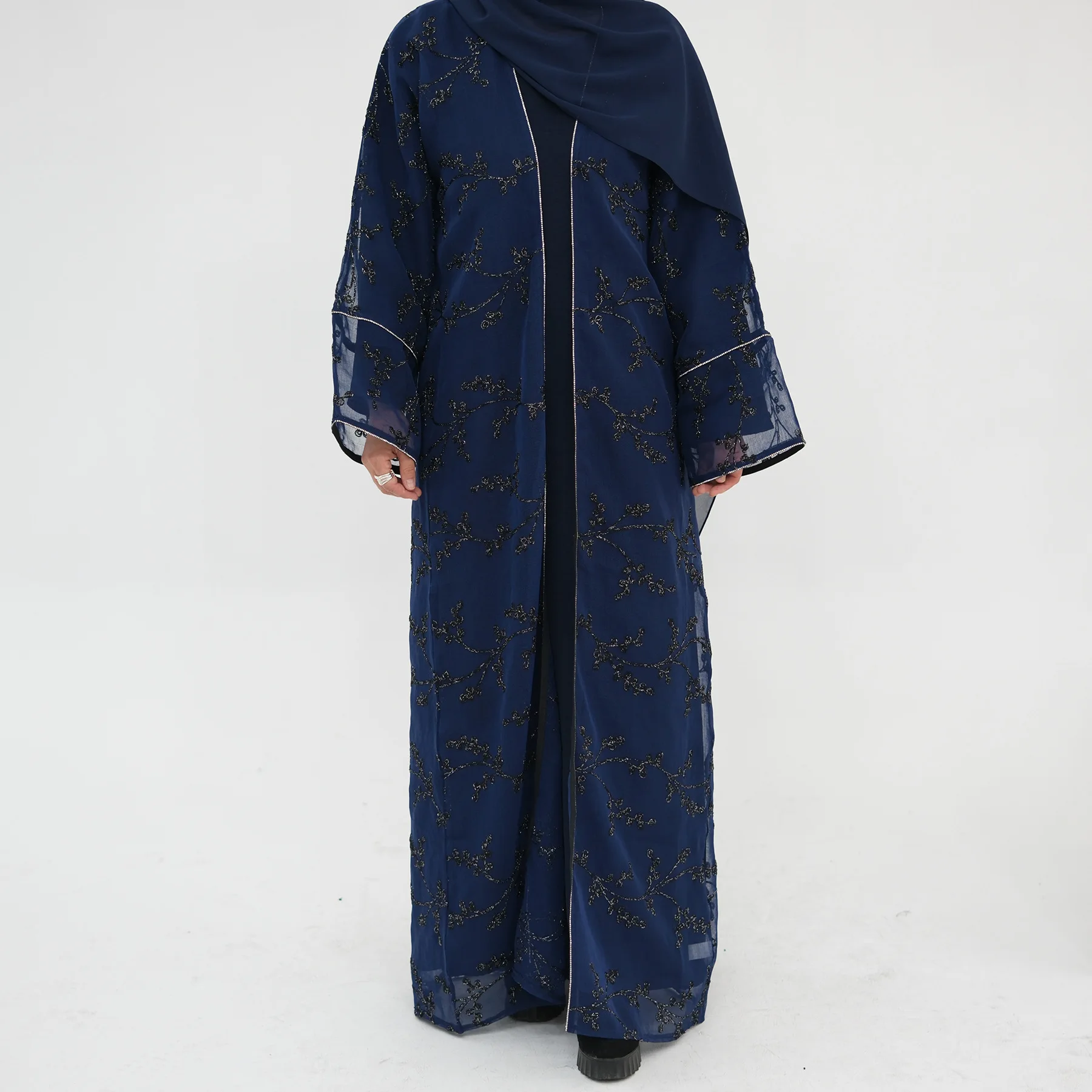여성 자수 기모노 가디건 이드 라마단 무슬림 드레스 두 - Embroidery Kebaya 리뷰 및 가격
